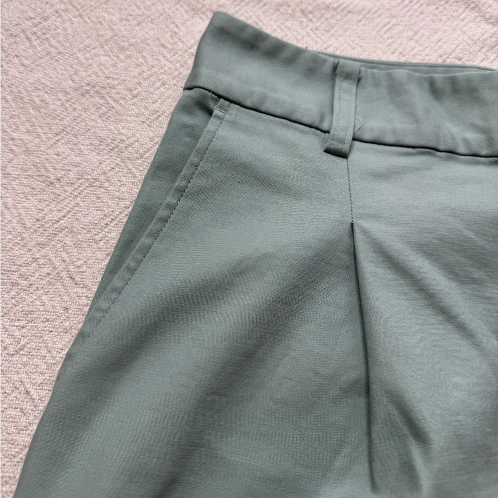 Lauren Ralph Lauren Sage Green Stretch Cotton Wide Leg High Rise Pants 6 Crop - Picture 5 of 8